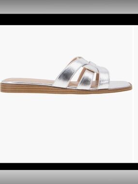BCBGeneration Metallic Silver Slide Sandal for Women